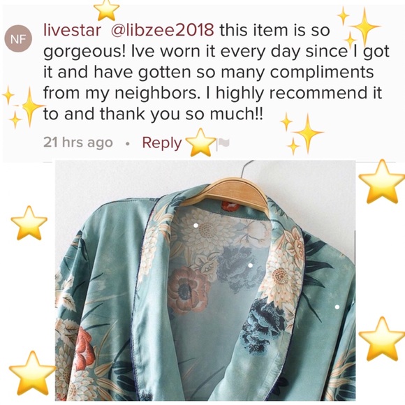 5 ⭐️ Rated Satin Kimono Cardigan Duster NWT Floral - Picture 2 of 9